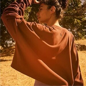 NWOT Free People Movement Flow State Layer Peach Orange Oversized Size XS